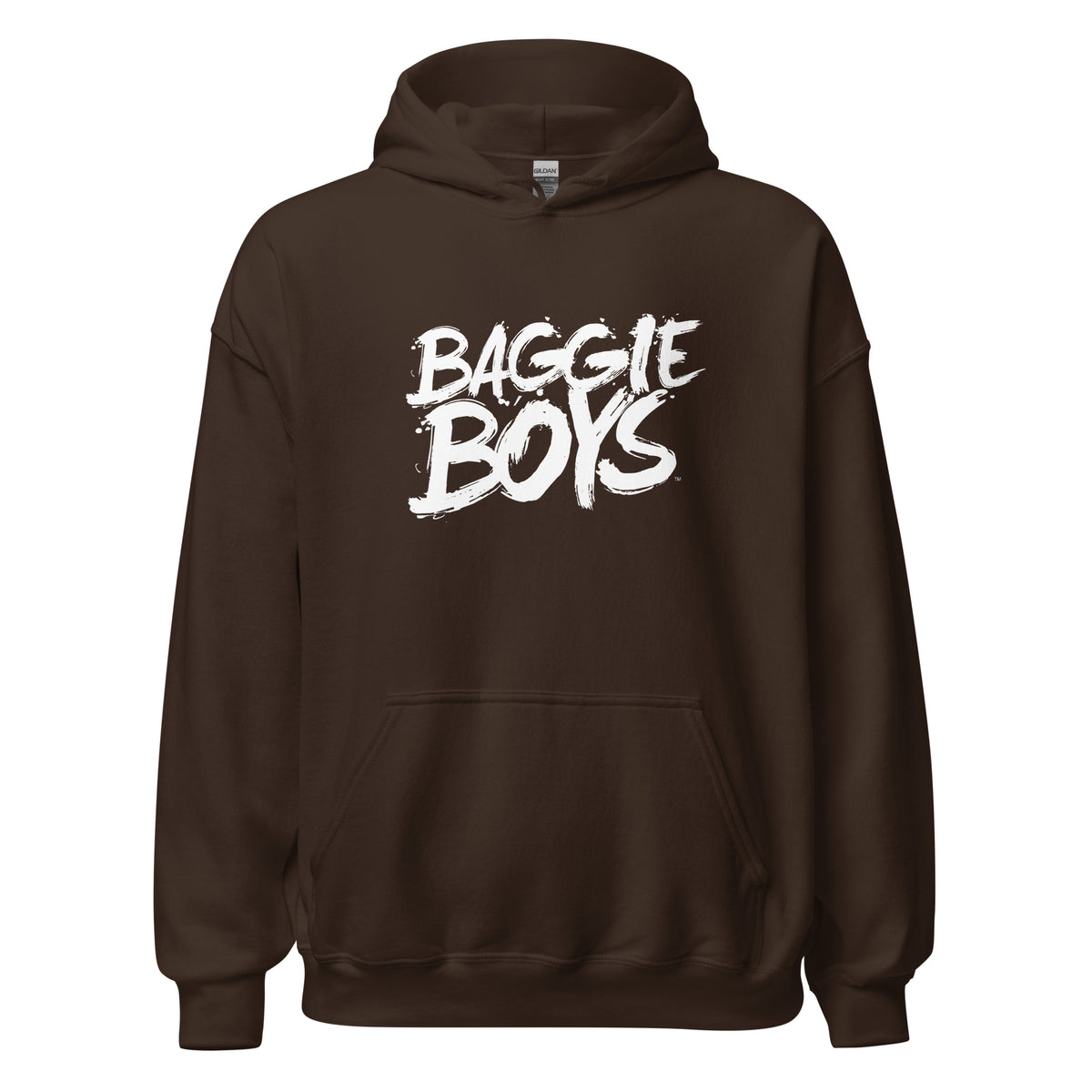 Unisex Baggie Boys Heavy Blend hoodie with front pocket and drawstring hood, casual apparel in a relaxed fit.