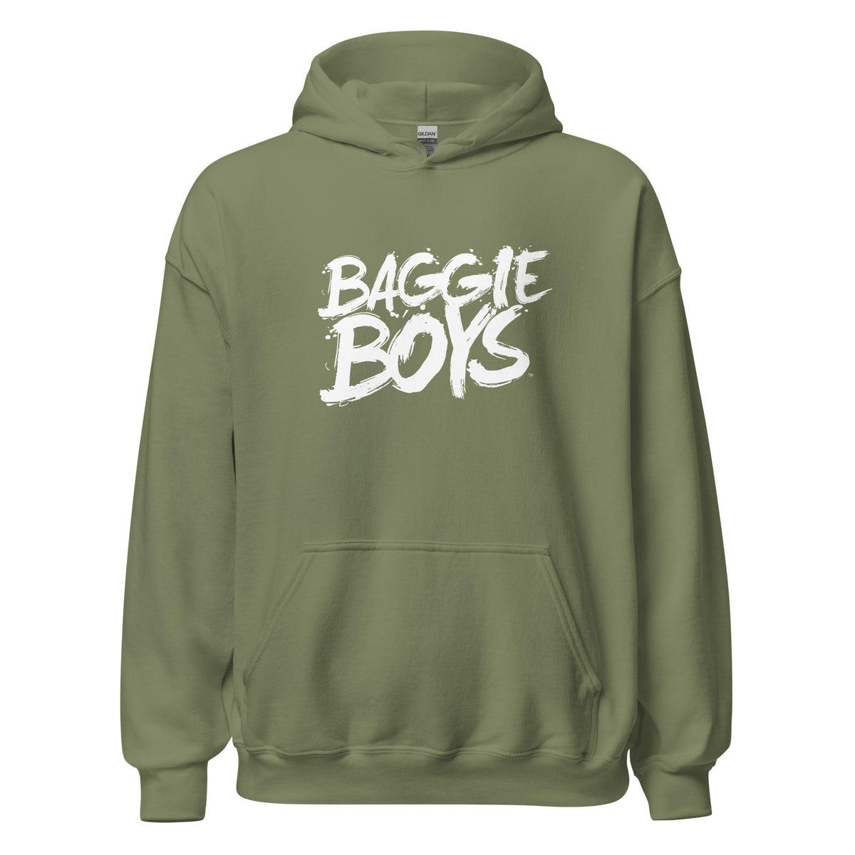 Unisex Heavy Blend hoodie from Baggie Boys with a front pocket and hood, in a casual sweatshirt style.