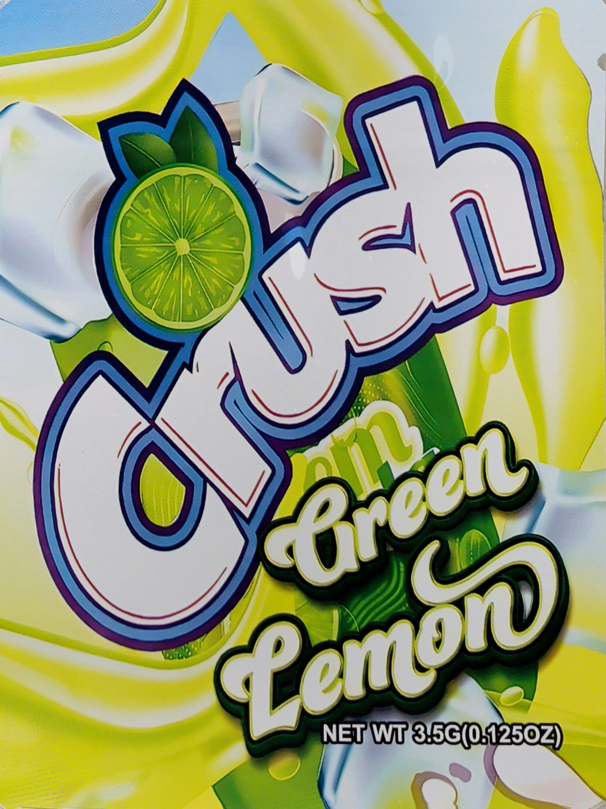 Crush Green Lemon Mylar Bags 3.5g