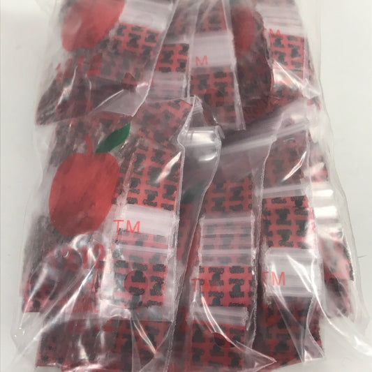 Resealable 1212 Original Apple Bags, 1/2 inch by 1/2 inch, designed for secure storage and freshness.