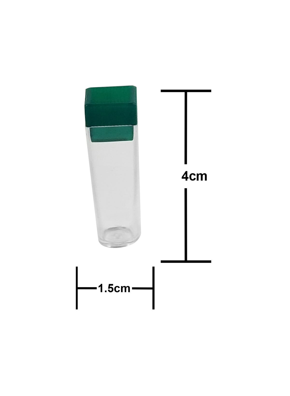 Square top clear tube vials by King Sting Products, 0.5g, 10-pack, ideal for storing small items or samples.