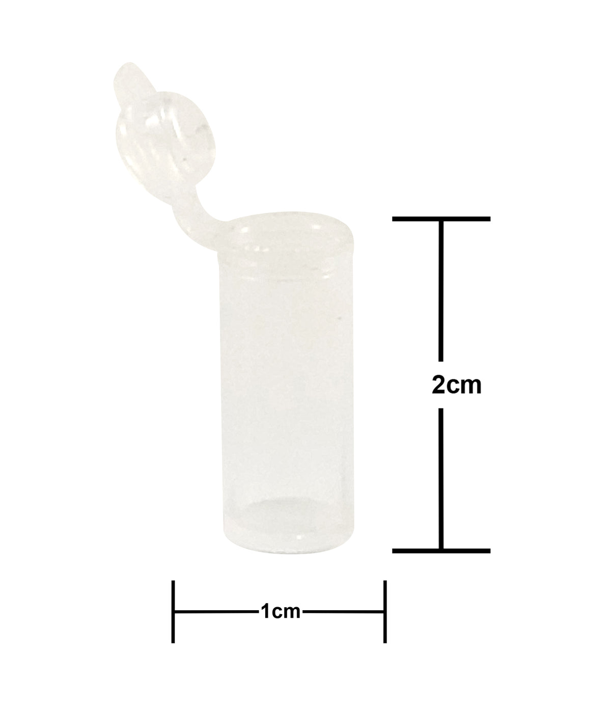 King Sting Mini Pop Top plastic pill containers with black squeeze top, 2cm x 1cm, 1.2g, set of 60 prescription RX bottles.