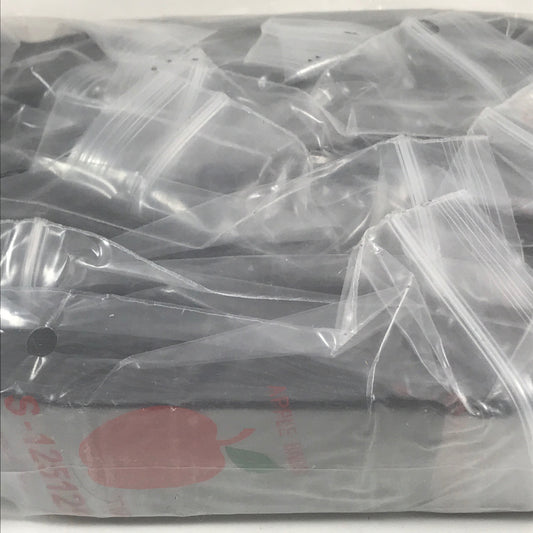 Black resealable Apple Bags with 1.25-inch square design, made by Original Apple Bags for secure storage.