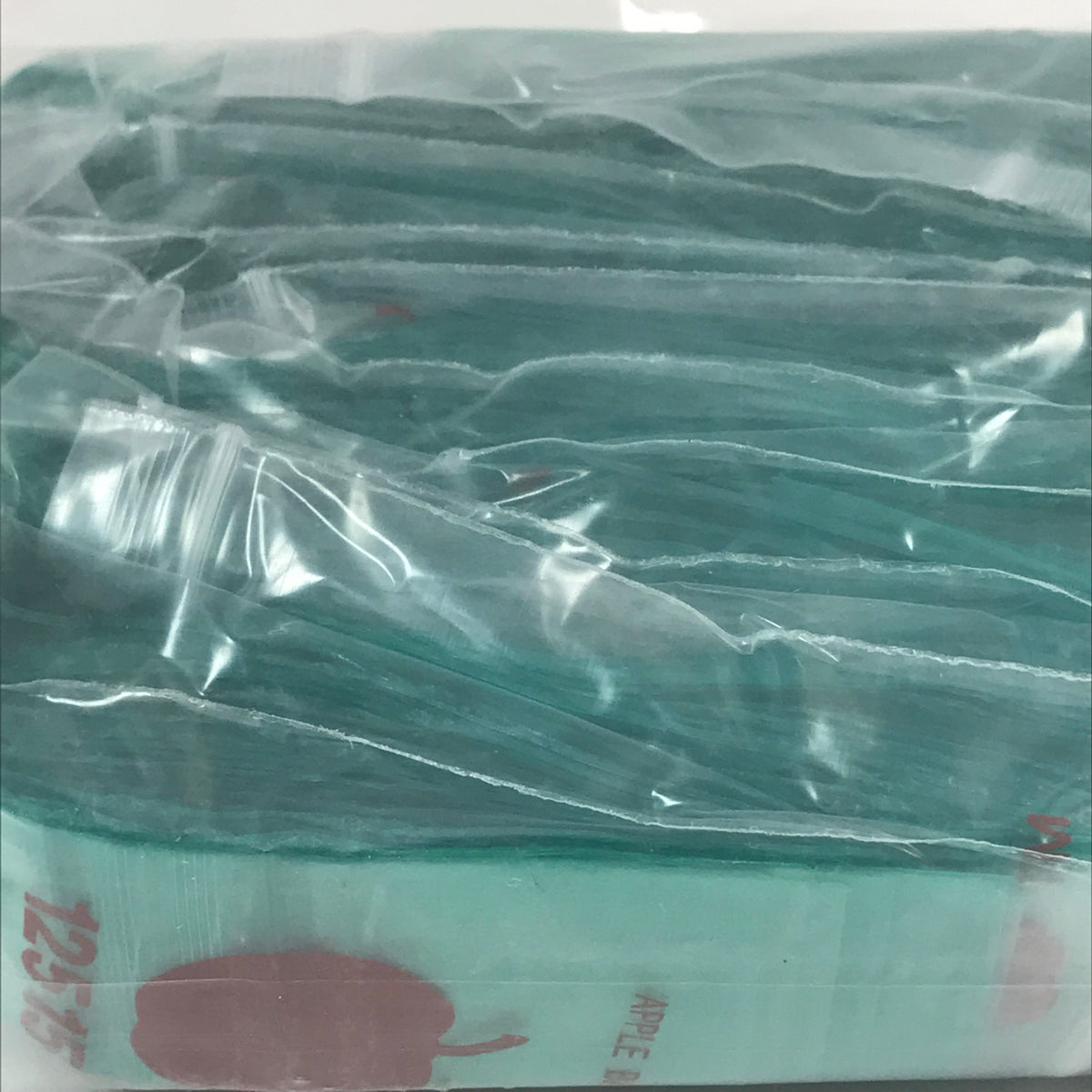 Green resealable bags from Original Apple Bags, 1.25" x 1.5", with the product number 12515, shown in the image.