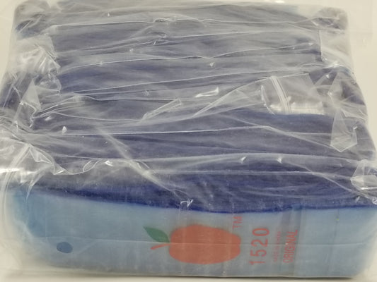 Blue 1.5" x 2" resealable Original Apple Bags for packaging or storage, featuring durable, clear plastic design.