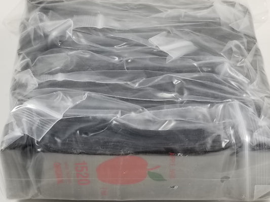 Black Original Apple Bags resealable bags, 1.5" x 2", made for storing small items securely.