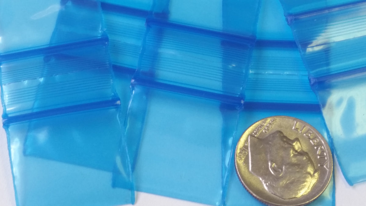 Blue 3/4-inch resealable bags from Original Apple Bags, ideal for storage or packaging purposes.
