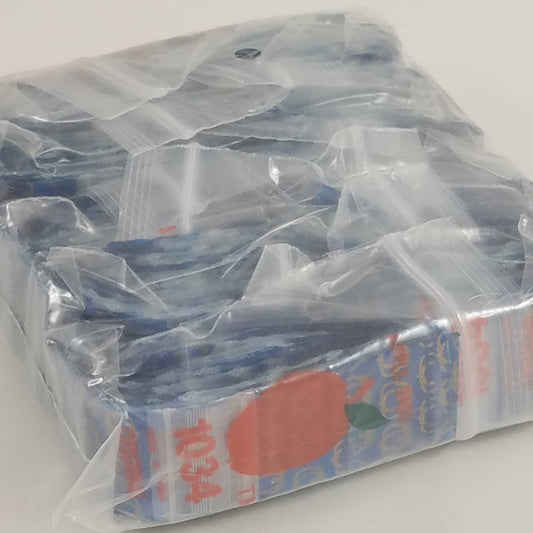 Resealable Original Apple Bags with king crown design, 1 inch by 3/4 inch, ideal for storing small items or packaging.