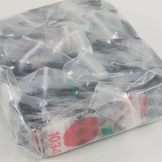 Original Apple Bags resealable chopper bags, 1" x 3/4" size, clear plastic storage with secure resealable closure.