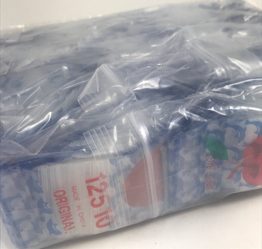 Original Apple Bags resealable bags with dolphin design, 1.25" x 1", perfect for storage and organization.