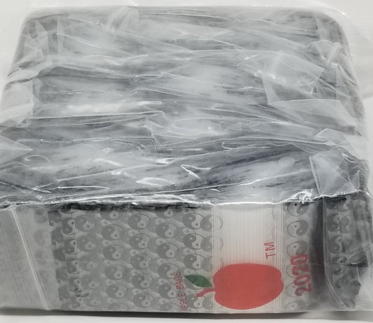 Resealable Original Apple Bags with TaiJi/Yin Yang design, 2x2 inches, ideal for packaging and storage.