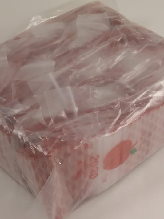 Resealable Original Apple Bags with lips design, 2x2 inches, perfect for packaging small items or treats.