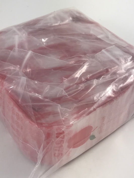 Red dice-shaped resealable bags from Original Apple Bags, 1.75 x 1.75 inches, perfect for packaging or storage.