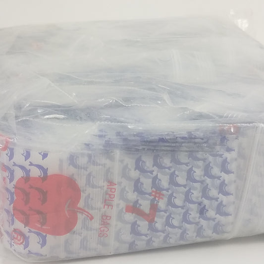 Original Apple Bags resealable bags with dolphin design, 1.75x1.75 inches, perfect for storage or organization.