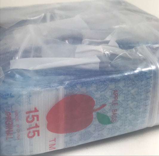 Blue Devil 1515 Original Apple Bags, 1.5 x 1.5-inch resealable bags, durable and ideal for storage or packaging.