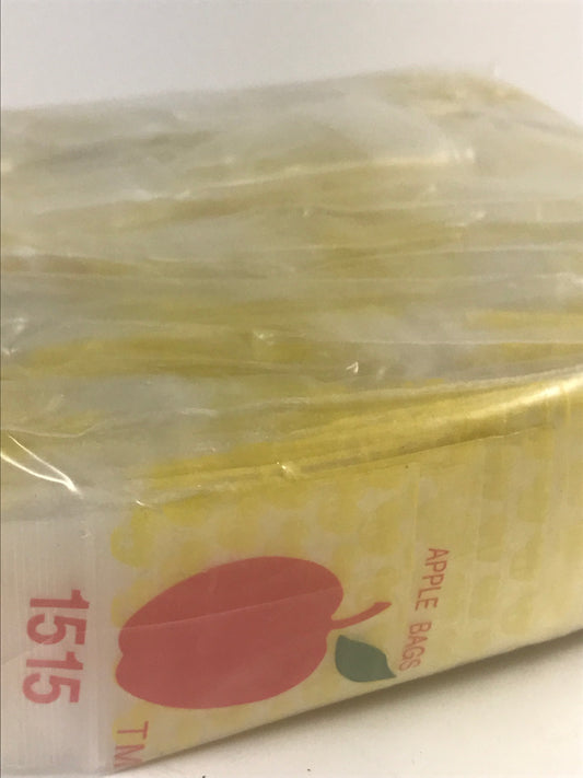 Resealable Original Apple Bags in taxi cab yellow, 1.5" x 1.5" size, perfect for packaging small items or snacks.
