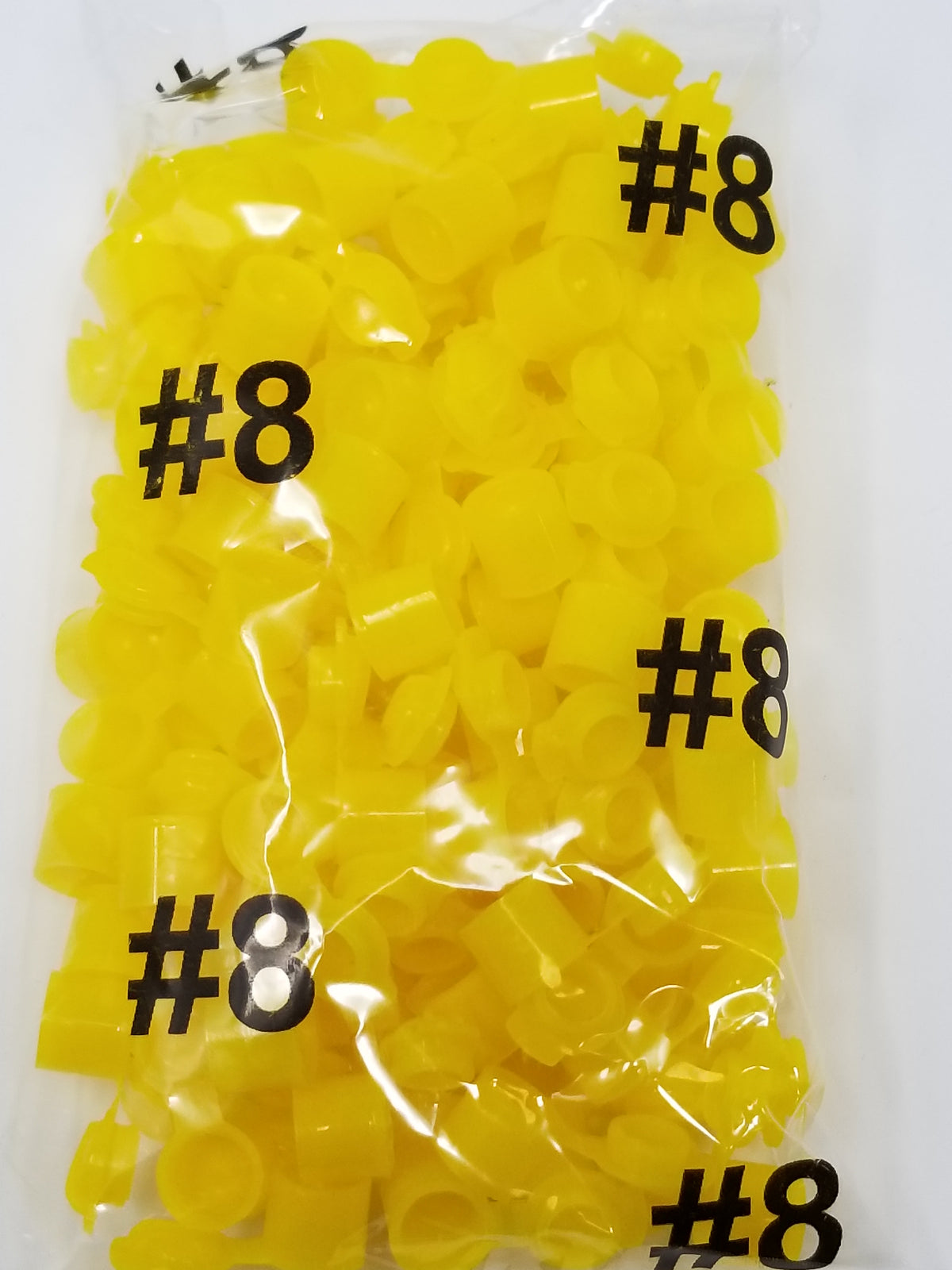 Set of 100 mini King Sting Products pop top trash cans, small plastic bottles, 0.8cm x 1cm, lightweight and compact.