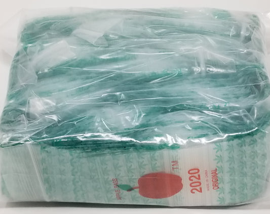 Original Apple Bags resealable 2x2-inch leaf design for storing small items or gifts, featuring natural leaf pattern.