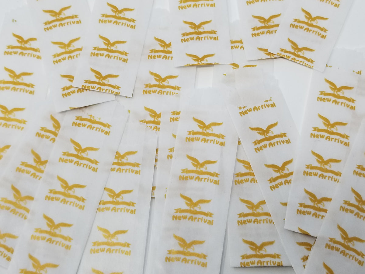 Gold vellum glassine stamp wax paper envelope bags, moisture resistant Stamp Collectors wax bags for collectibles storage.