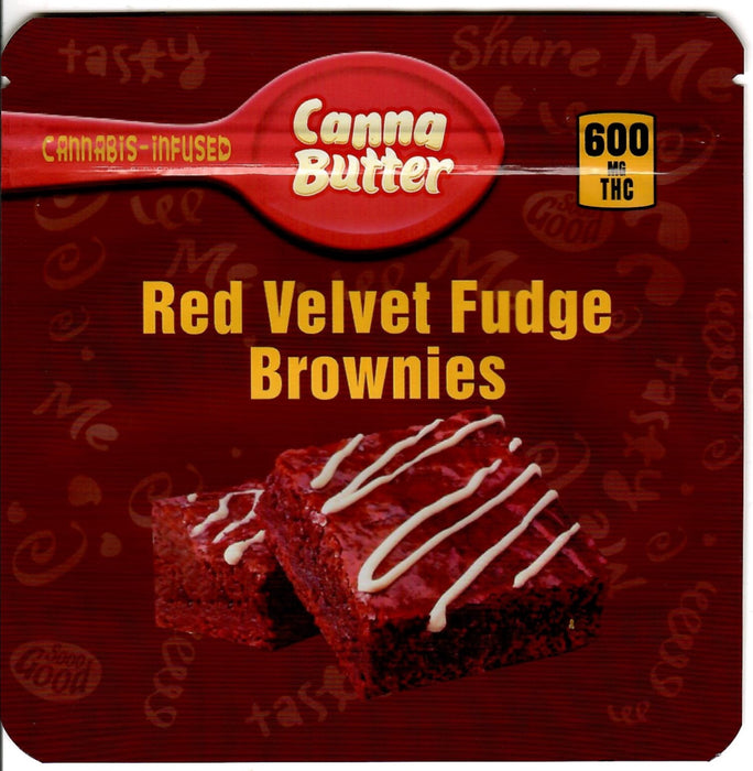 Red Velvet Fudge Brownies Edible Bags, 50bags/pk #A8