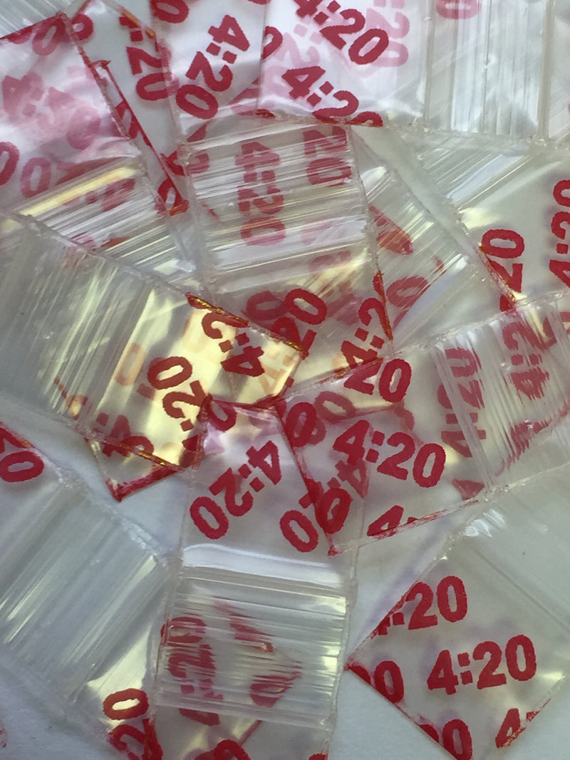 Original Apple Bags size 1212 from The Baggie Store, 1/2" x 1/2" dimensions, shown in clear close-up image.