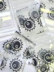 Size 1212 original apple bags from The Baggie Store, 1/2" by 1/2" dimensions, shown in a clear image with the bags and packaging.