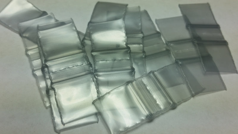 Gray Size 1212 Original Apple Bags from The Baggie Store, 1/2" x 1/2" dimensions, shown in the image.