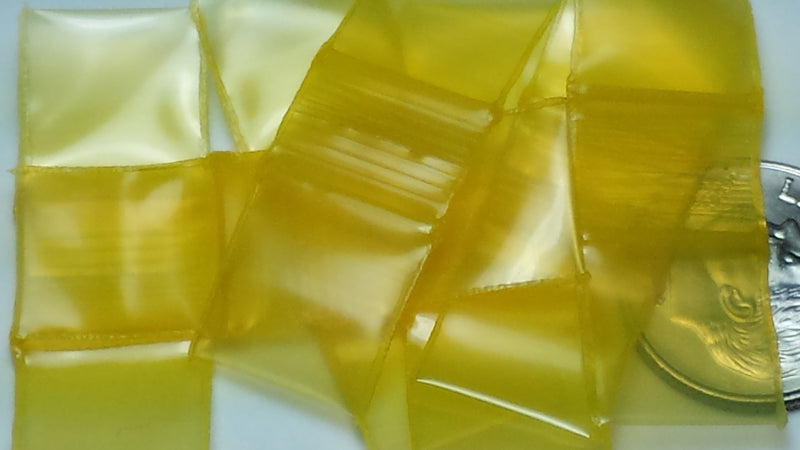 Yellow Size 12x12 original Apple Bags from The Baggie Store, 1/2" x 1/2" dimensions, shown in the image.