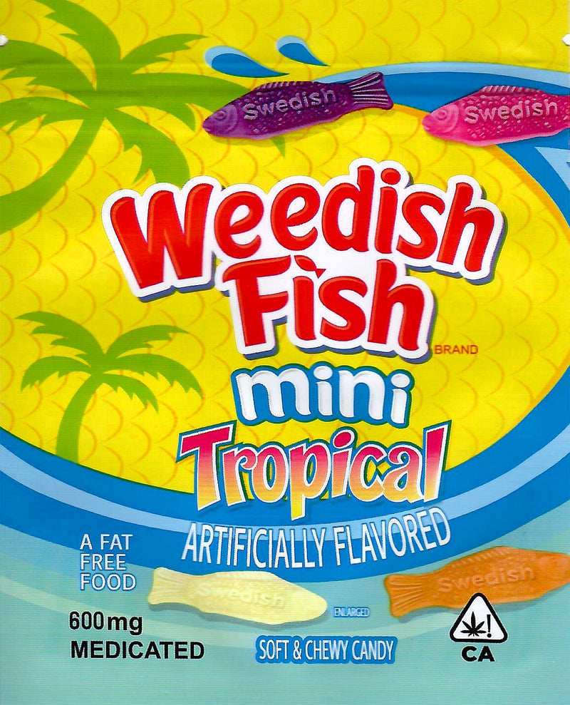 Smell-proof Weedish Fish bag from The Baggie Store, designed for discreet storage of edibles or small items.