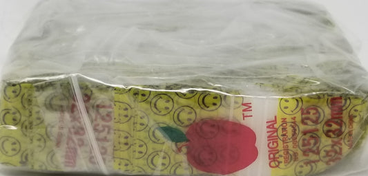 Original Apple Bags smiley face paper bag in various sizes, featuring a cheerful smiley design perfect for gift packaging.