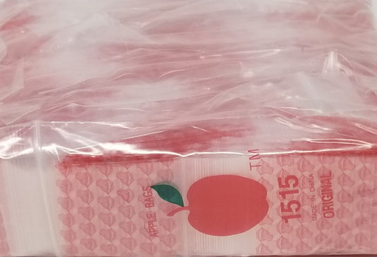 Resealable Original Apple Bags with 1.5x1.5-inch big mouth opening, designed for secure storage and freshness.