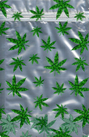 Smell-proof Designer Mylar Weed Saves Lives 1oz bags, set of 100, with durable, resealable design for discreet storage.
