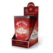 Space Gods Strawberry Mango THC and CBD gummies, 10-piece pack, colorful fruit-flavored edible candies.