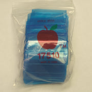 Blue resealable bags from Original Apple Bags, 1.75" x 1", ideal for organizing small items or packaging.