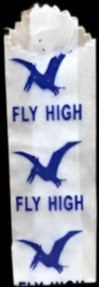 Vellum glassine stamp wax paper envelope bag from Stamp Collectors Moisture Resistant Bags with "Fly High" design.