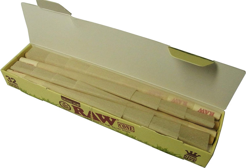 RAW Organic Unrefined Pre-Rolled Cone, 32 Count - TBS Supply Co