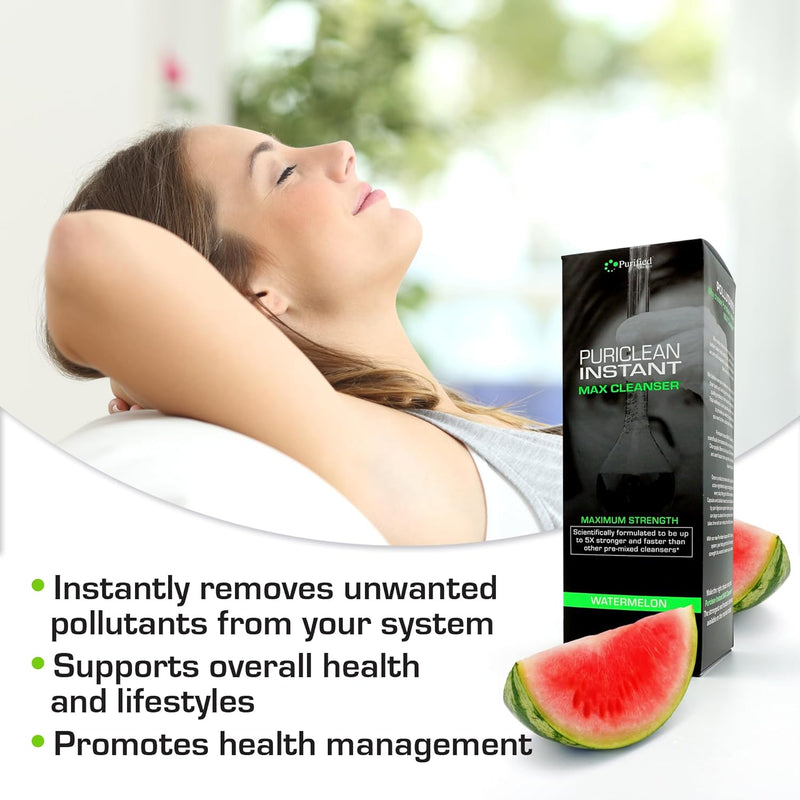 Wellgenix Health Puriclean Instant MAX Detox Cleanser bottle with label, designed for rapid urinary detoxification.