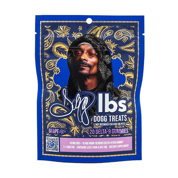 Dogg Treats Delta 9 Gummies for dogs, colorful soft chews with branding visible, designed for canine health and enjoyment.