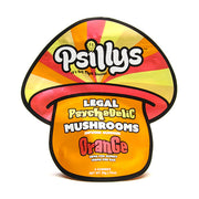 Bottle of Psillys Amanita Mushroom Gummies with 150mg psychedelic mushroom extract, displayed on a white background.