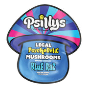 Psillys Amanita Mushroom Gummies 150mg, colorful edible gummies with mushroom extract for psychedelic effects, on a white background.