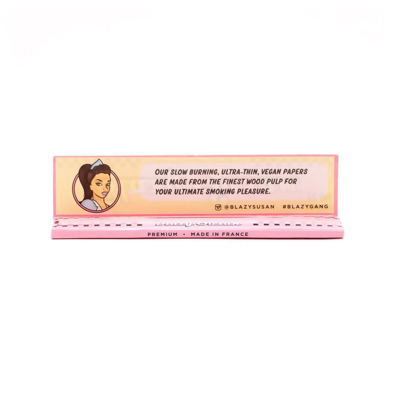 Blazy Susan King Size Slim Pink Rolling Papers - TBS Supply Co