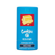 Cookies Delta 8 3g disposable vaporizer pen with live terpenes, featuring a sleek design and clear mouthpiece.