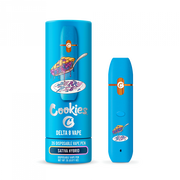 Cookies Delta 8 Disposable Vape 2G vaporizer with sleek design and visible mouthpiece, designed for easy use and portability.