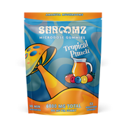 SHROOMZ Microdose Gummies 6000mg pack featuring colorful mushroom-shaped psychedelic edibles on a white background.