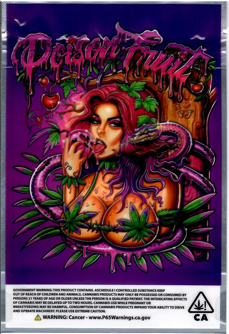 Poison Fruit Smell Proof Mylar Bags by The Baggie Store, featuring colorful fruit design and resealable closure for odor control.