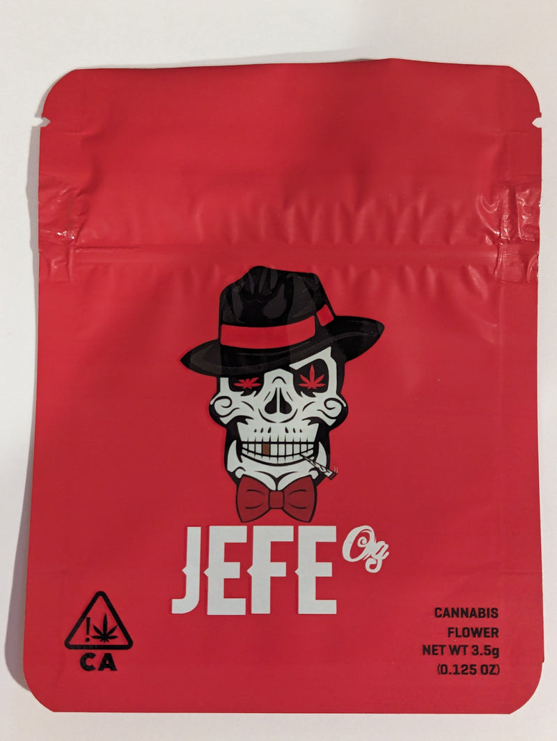 Smell-proof Jefe Mylar Bags by The Baggie Store, featuring durable, airtight packaging for secure storage.