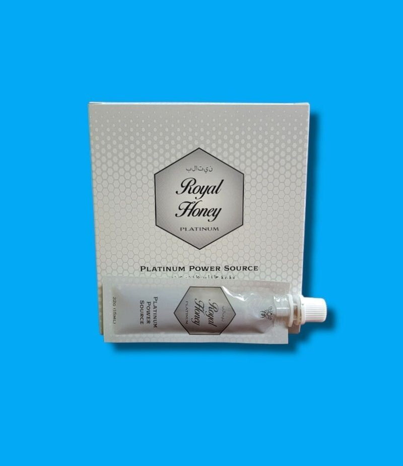 Royal Honey Platinum dietary supplement bottle from TBS SUPPLY CO, featuring the product label and packaging.