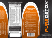 Pure Detox Regular Strength Detox 16oz bottle showing clear liquid and label with brand name and product details.