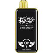 Chris Brown CB 15K disposable vape device with sleek design and branding, featuring a compact, portable look for easy vaping.