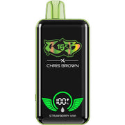 Chris Brown CB 15K Disposable Vape device showing sleek design and branding on a white background.